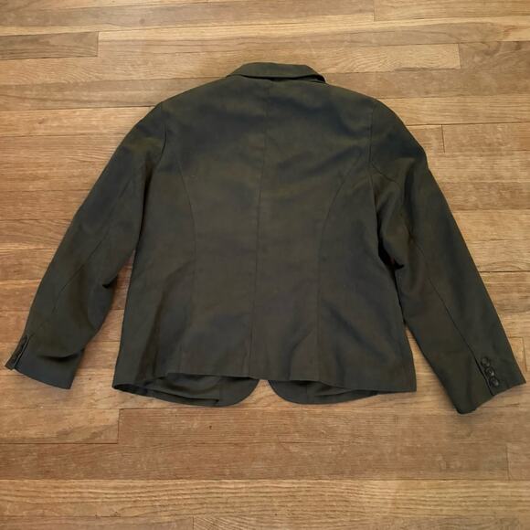 Coldwater Creek olive green one button blazer jacket size petite medium MP
 b24 - Picture 5 of 5